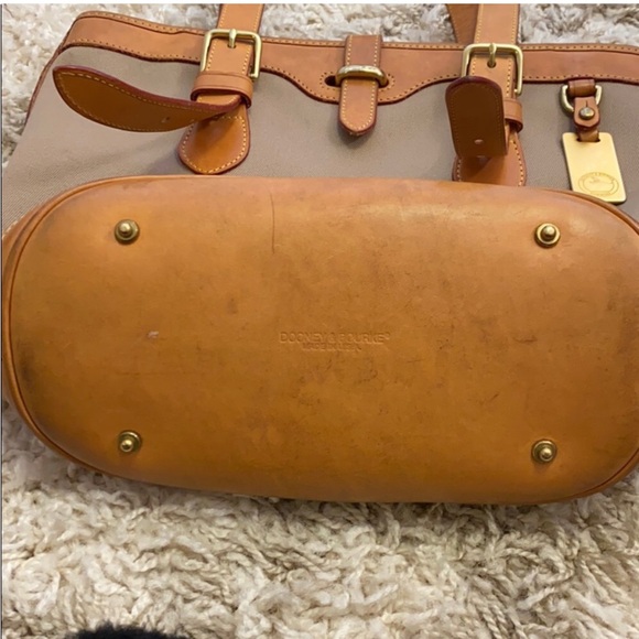 Vintage Dooney & Bourke Cabriolet canvas bucket bag vachetta leather - Picture 3 of 7